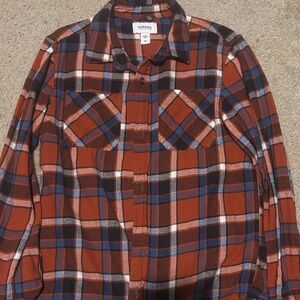 Sonoma Boys Plaid Shirt - Rust, Blue